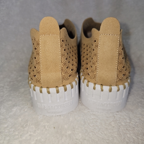 ILSE JACOBSEN Tan and White Tulip laser cut slip on sneakers size 6 - Picture 7 of 11